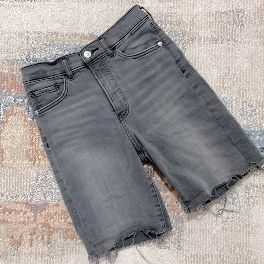 Express gray wash Bermuda shorts cutoff high rise size 2